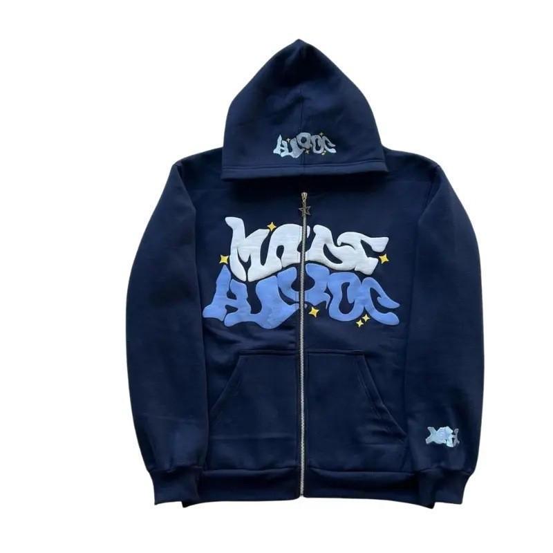 2025 Y2K Gothic Punk Hip Hop Digital Print Zipper Hoodie