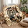 Romantic Cat Kiss Theme Blanket Lightweight Warm Flannel Blanket Decorative Throw Blanket for Home Decoration
