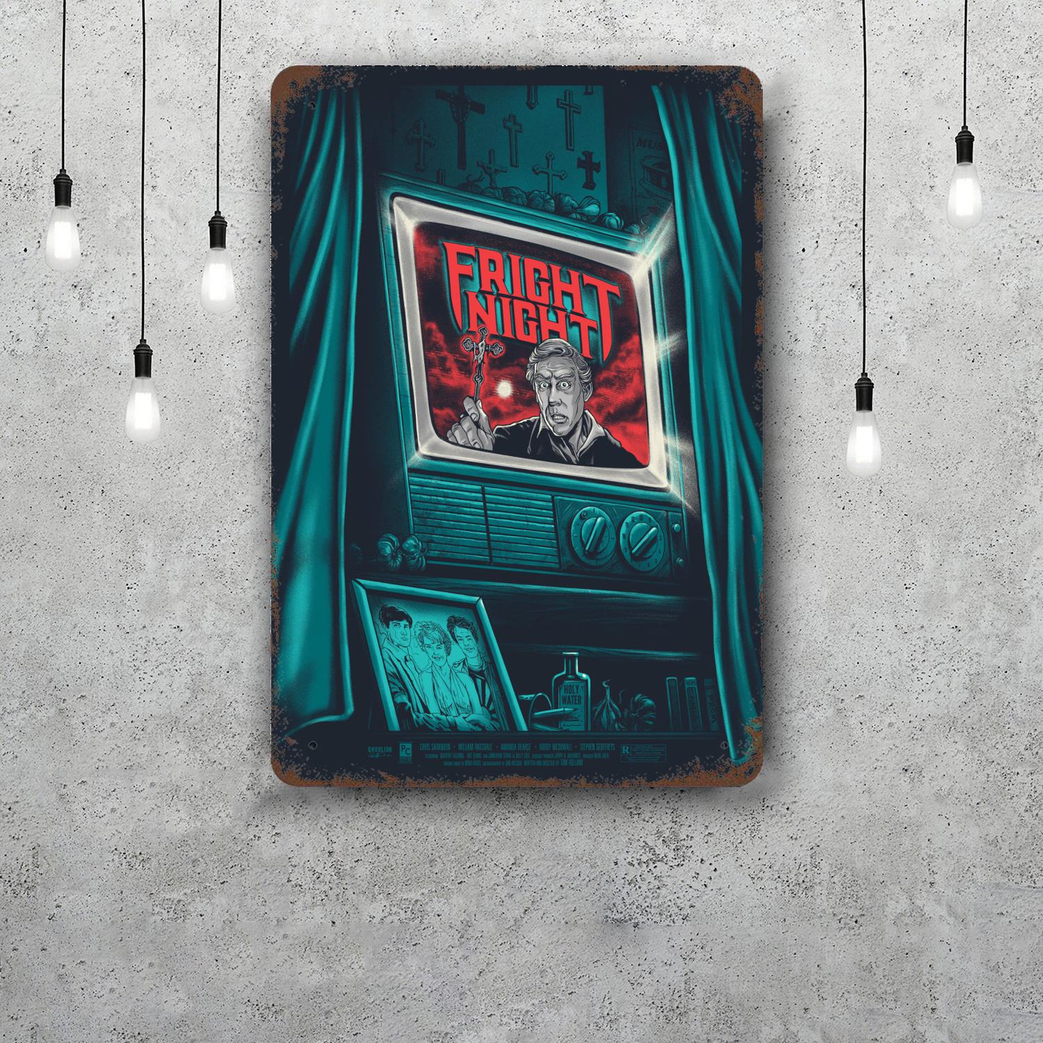 

fright night Funny Bar Metal Sign Retro Plaque Vintage Sign Alcohol Drinker Pub Club Man Cave Kitchen Wall Decoration 20x30cm（7.8x11.8inch）