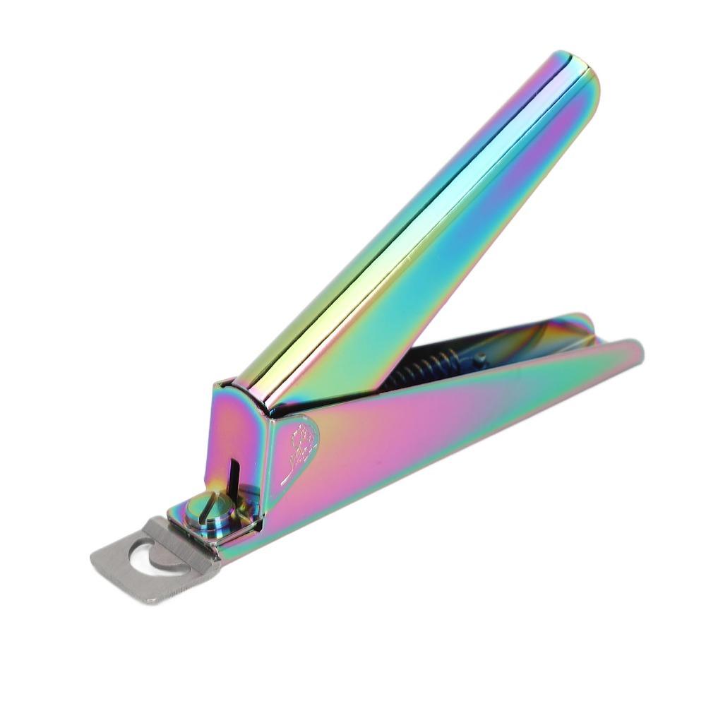 Stainless Steel Blade Rainbow Chameleon Acrylic Nail Trimmer  For Gel Nails