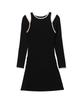 Salon De Yon Line Point Cut-Off Mini Dress_ Black