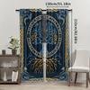 Set Of 2 Viking Tree Life Curtains Scandinavian Pirate Style Woven Polyester Pongee Semi Sheer Roller Embossing Mach Curtain With Room Darkening