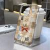Plaid Bow Case For Iphone 17 16 15 14 13 12 11 Pro Max Shockproof Soft Phone Case Cover 13 Pro Max 15 16 17 Air