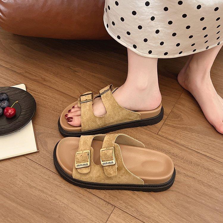 Soft-soled Boken shoes women's flat-soled Roman cool slippers, summer comfortable stepping on shit casual beach slippers 2025