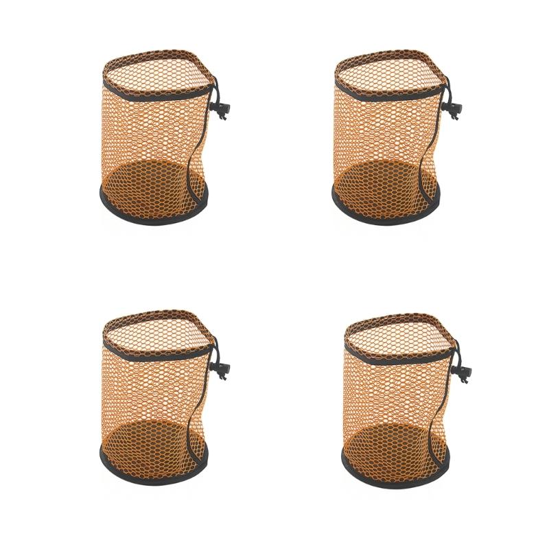 Pack of 4pcs Large Golf Ball Mesh Bags Can Hold 50 Balls Each Polyester Storage Organiser for Sports Gear