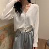 Korean Style V-Neck Knit Cardigan with Sleeves - Women's Versatile Short Sweater Coat for Spring & Autumn