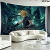 ffvii Game Wall Tapestry Aesthetic Wall Hanging Printed Fabric Blanket Decorative Tapestries for Bedroom Living Room Home Decor