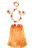 Kids Cute Hawaiian Grass Hula Lei Skirt Flower Wristband Garland Costume Fancy