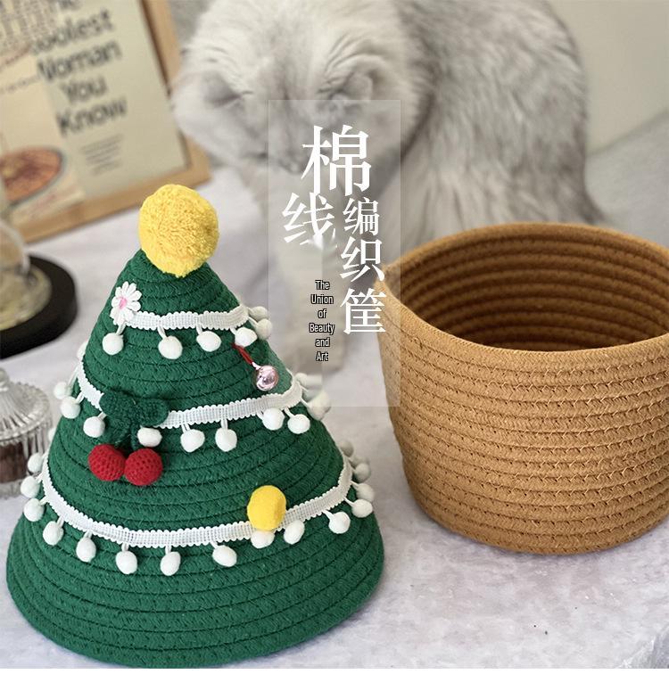 Handwoven Cotton Rope Storage Basket with Lid - Ideal for Living Room & Bedroom