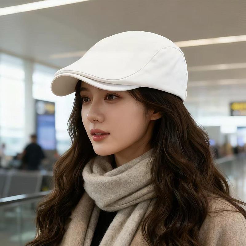 

Men s and women s autumn and winter cotton beret versatile face small British cap M（56-58cm）