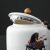 Ceramic Lard Jade Porcelain Tea Canister: Sealed, Moisture-Proof Storage Jar with Custom Logo.