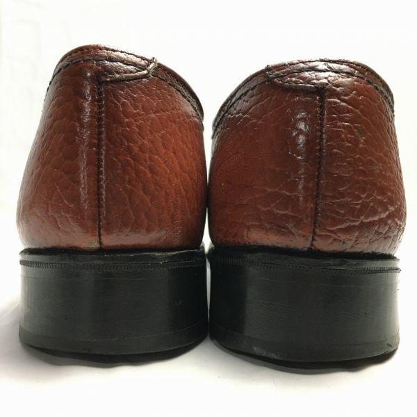 70s-80s Vintage BRUNE Made in England Plain Toe Business Shoes Brown size 25.0-26.0 Men's(USED)