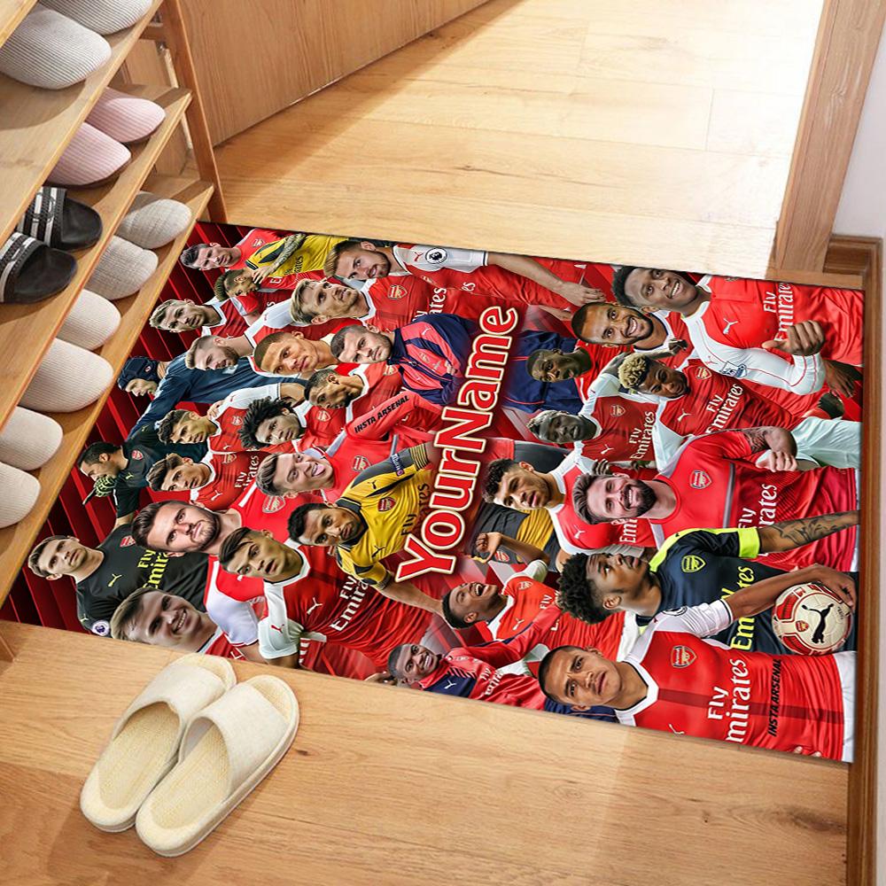 Arsenal Customizable Name Floor Rug Office Rug Suitable for Dining Room Entryway Game Room Playrooms Antislip Carpet Decorate Offices