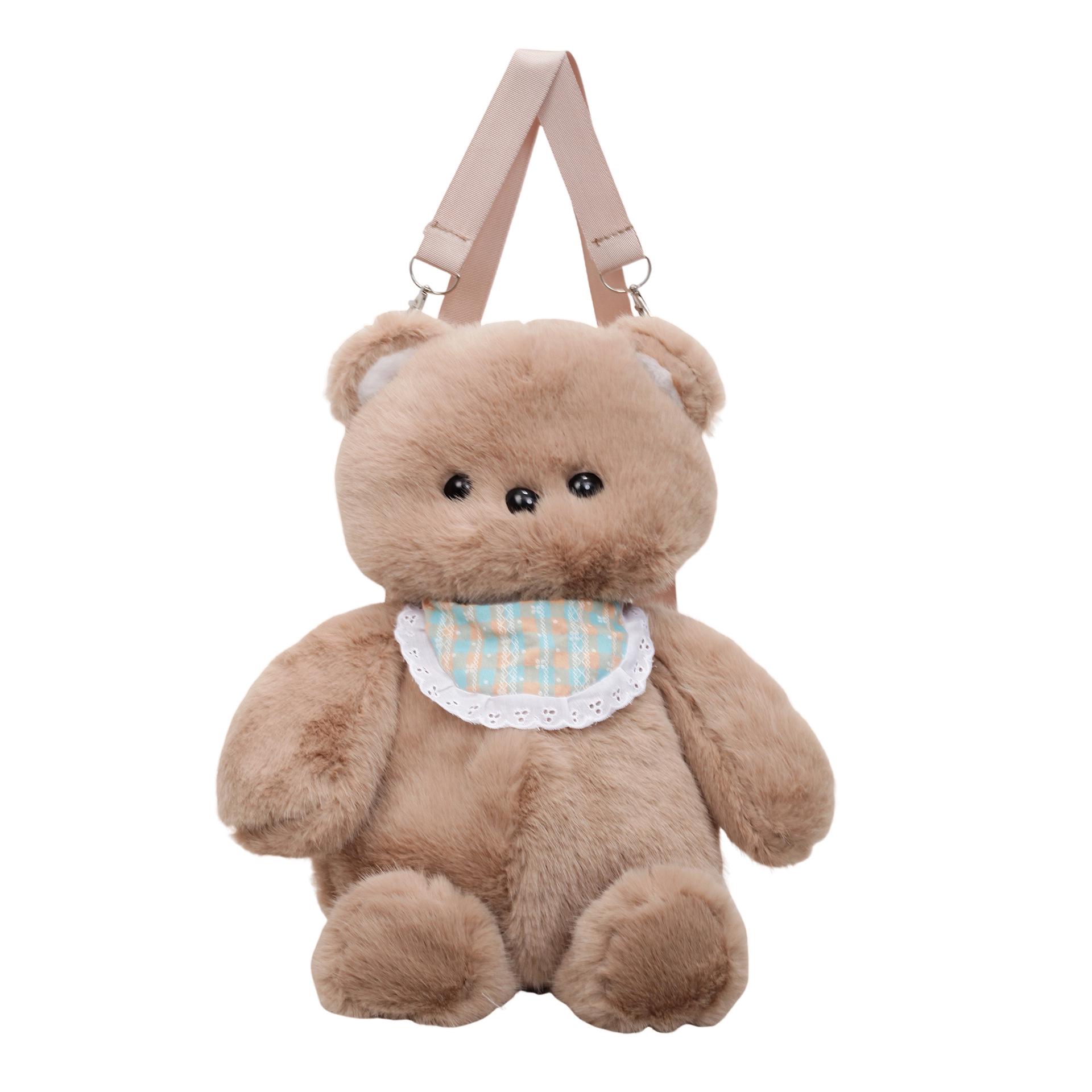 

Плюшевый мишка кукла женский рюкзак 2025 - Изысканный рюкзак в корейском стиле для путешествий на открытом воздухе и школы One Size хаки