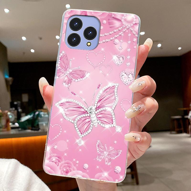Handyhülle Für Cubot P80 Hülle Schmetterling Schleife Schutzhülle CubotP80 Schale Capa Transparent Weiches Silikon TPU Abdeckung Funda