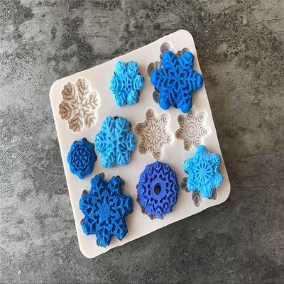 Stampo in Silicone Forma Fiocco di Neve Decorazione per Sapone Fondant Zucchero Artigianato