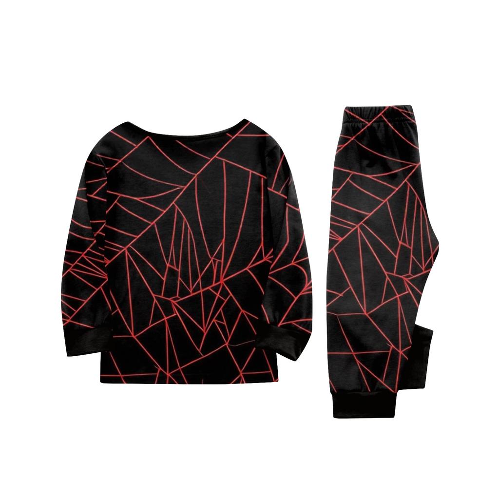Family Matching Halloween Printed Pajama Set Long Sleeve Top and Pants for Parents and Kids