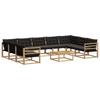Outdoor Sofa Set with Cushions 10 Pcs White and Black