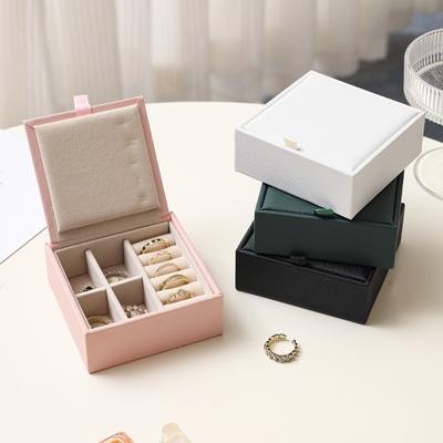 Minimalist Vintage Jewelry Organizer - Portable Travel Box with Display for Earrings Necklaces Rings & Accessories