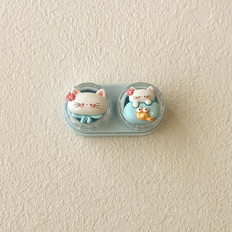 Cute Contact Lens Case Portable Drawer-Style Color Cartoon Contact Care Box Mini Drawer Plastic Travel Small Companion Box