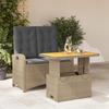 Vidaxl 2-Cz. Garden Furniture Set With Cushions, Beige, Poly Rattan