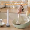 Multi Surface Pot Scrubber Pot Brush with Adjustable 6-level Angle 360° Rotating Head Bamboo Handle Dish Brush Set for Stains