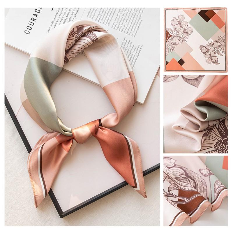 Womens Silk Scarf Printed Neck Wrap Fashion All-match Shawl 2026