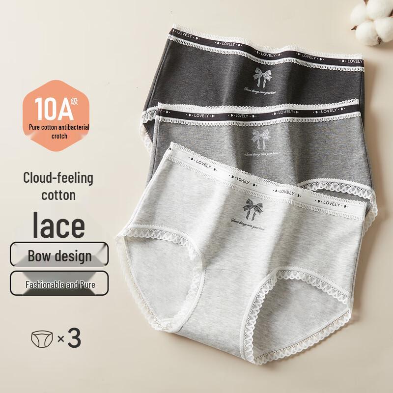 MaoRen 10A Antibacterial Cotton Briefs with Lace Trim