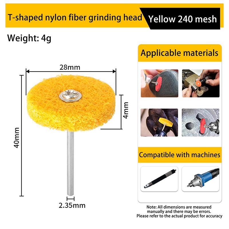Abrasive Disc Set 3/32''-2.35mm Handle For Cleaning Sanding Descaling Deburring Metal Wood Stone Nylon Fiber Polishing Wheel