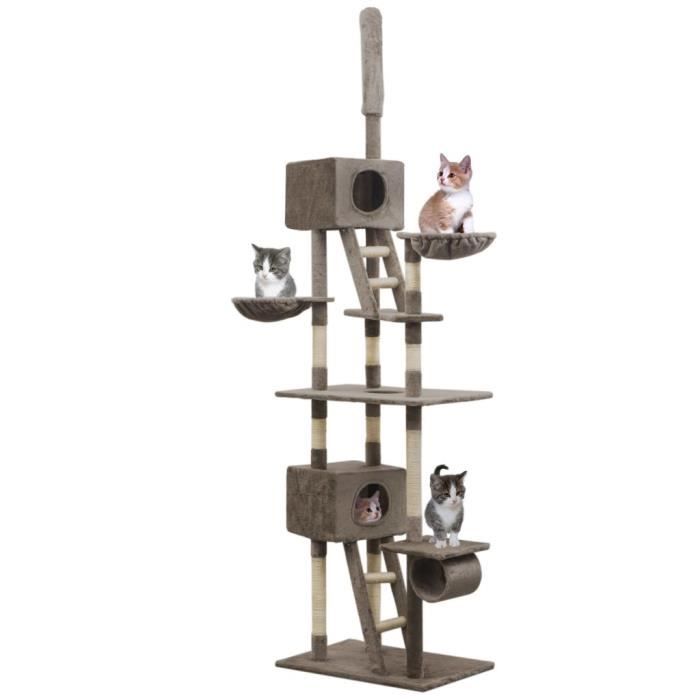 Arbre à chat - vidaXL - 170522 - Gris - 230-260 cm - Griffoirs en sisal