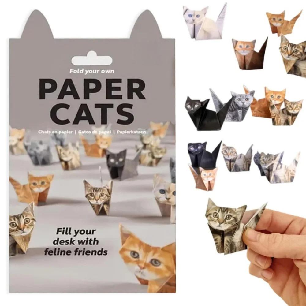 50 Sheets Creative Origami Paper  Animal Folding Set Cats&Dogs Fun Handmade Art Craft Folding Paper 3D Desk Decor Toy Gift