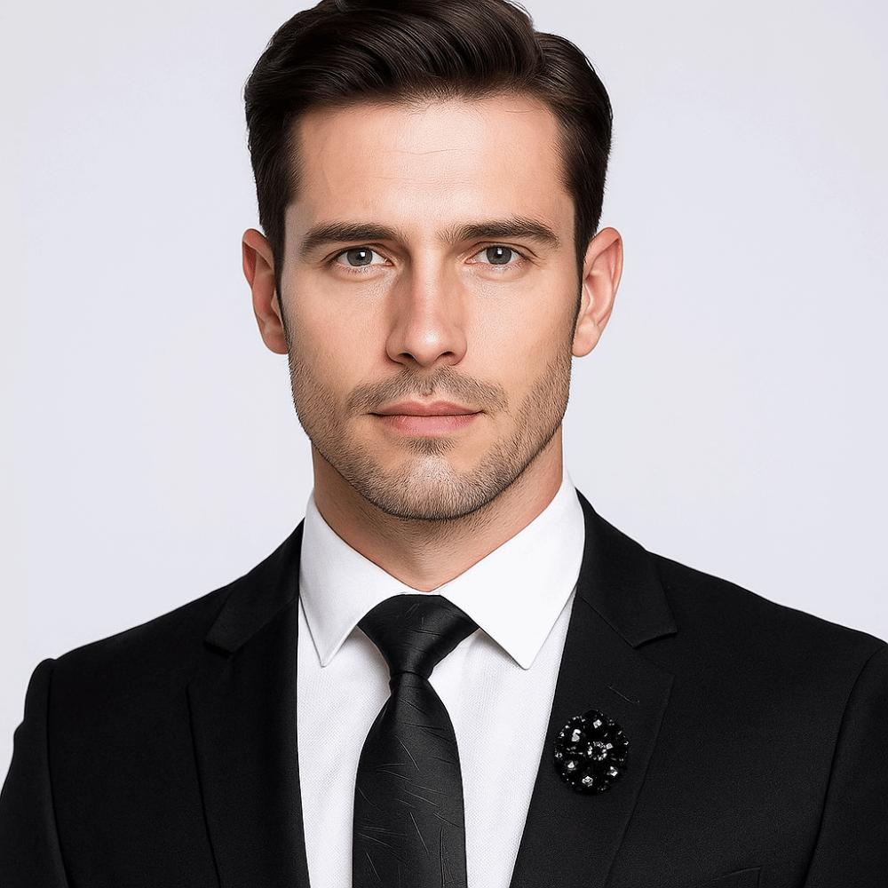 Jednolity Kolor Męski Krawat Kwiatowa Retro Zawiść Klasyczny Czarny Krawat Koszula