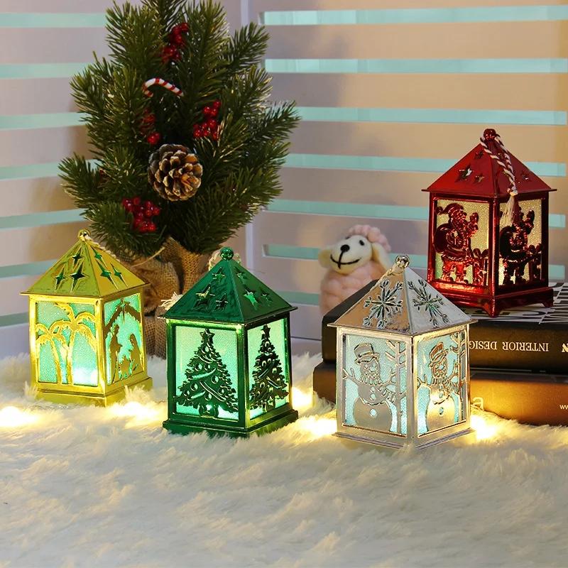 Christmas Simulation Wooden House Lights Christmas Tree Decoration Hut Lights Desktop Ornaments Christmas Tree Ornaments