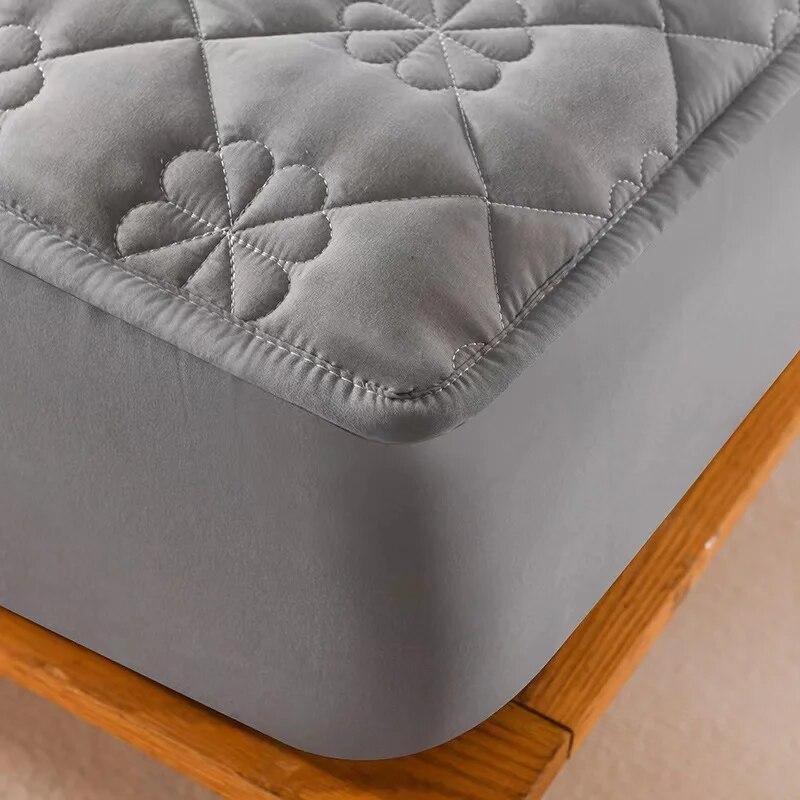 Husă de saltea matlasată super-impermeabilă, pentru o singură persoană, din bumbac brut, matlasat anti-umedare, cearșaf de pat nu este inclusă Față de pernă