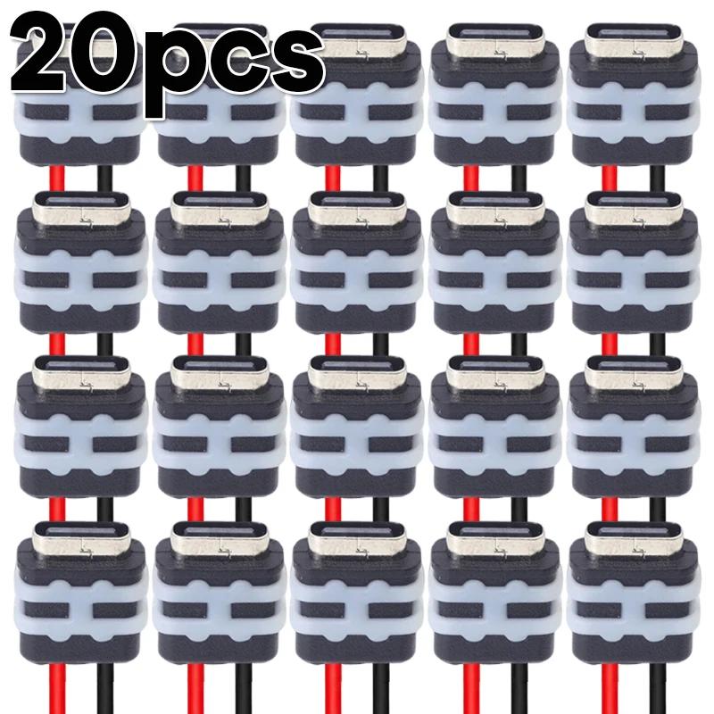 Type-C Female Socket Connector Waterproof Jack Female Charging Port 5V 3A Black Wire Connector for Auto 3C Household Appliances
