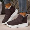Stiefel für Damen Winter Warm Gefütterte Stiefeletten Bequem Zum Hineinschlüpfen Leicht Damenstiefel Frau Plüsch Warme Schneestiefel