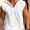 2026 Men's Sleeveless Fitness Drawstring Solid Color Hooded Vest