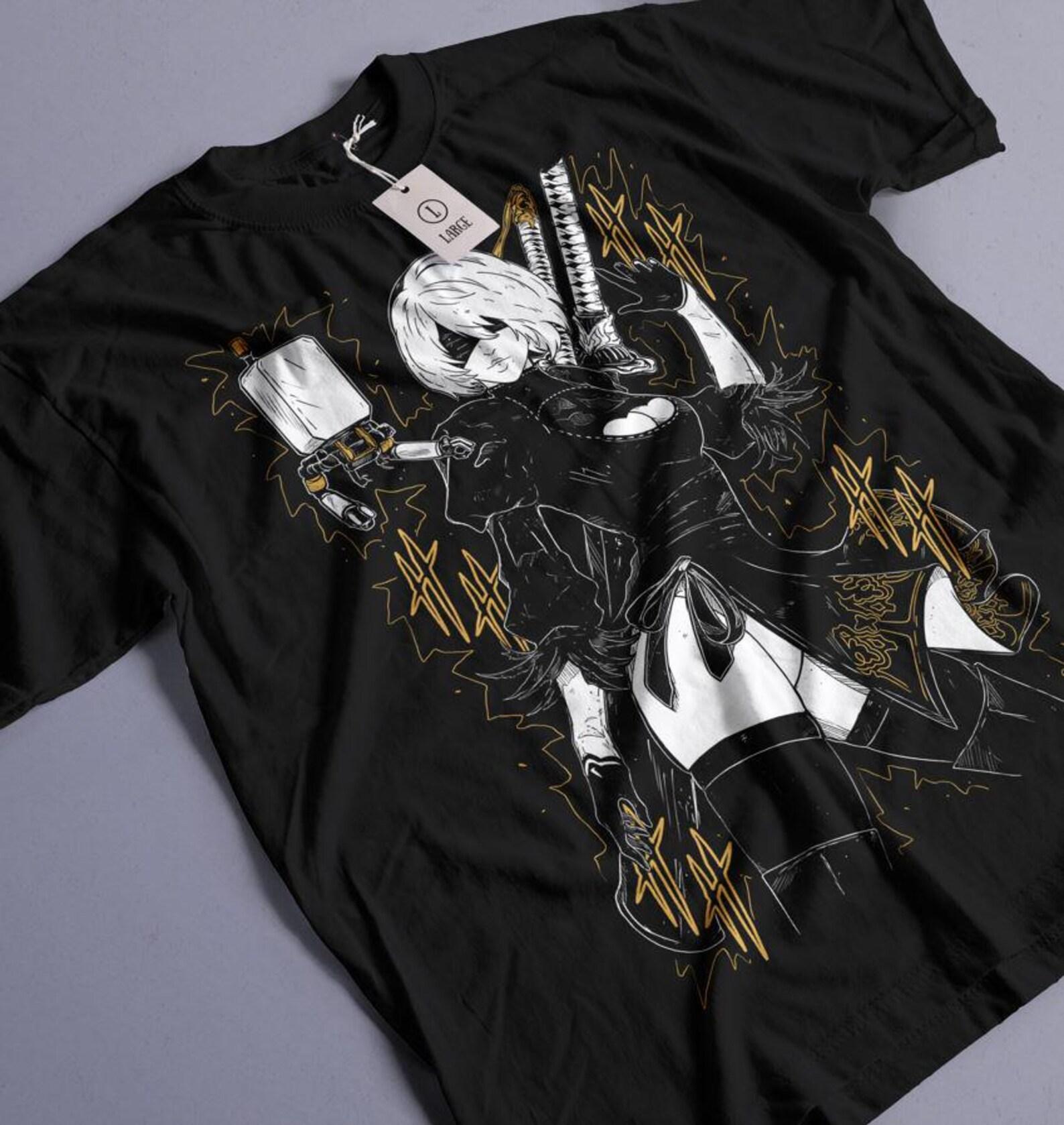 Unisex Nier 2B Yorha Gaming T shirt, Anime Waifu M