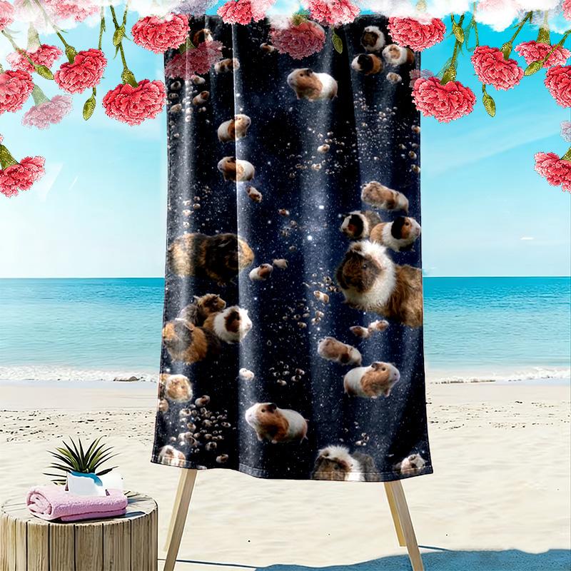Guinea Pigs Print Beach Towel, Large Soft Quick Dry Towel for Beach Camping Swimming