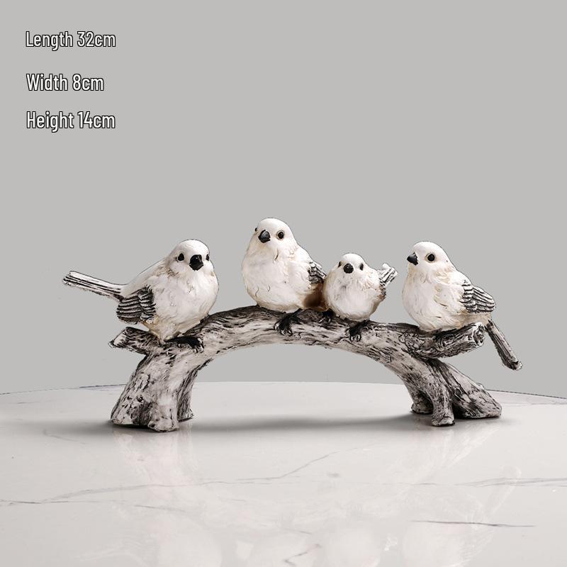 Creative Bird Family of Three Ornament for Home or Wine Cabinet Decoration