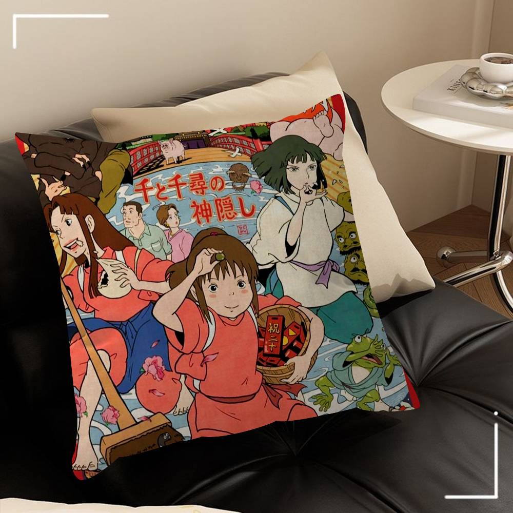 Polštář Dárky Domácí Kancelářské Vybavení Ložnice Pohovka Autopotah na polštář pouzdro 45x45cm Film S-Spirited A-Away Anime