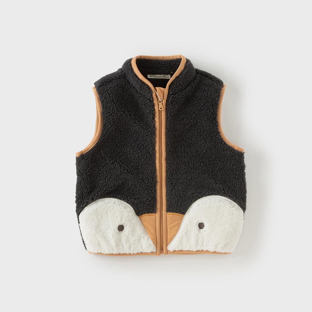 David Bella Children's Plush Vest Winter New Girl's Tank Top Men's Treasure Cartoon Shoulder