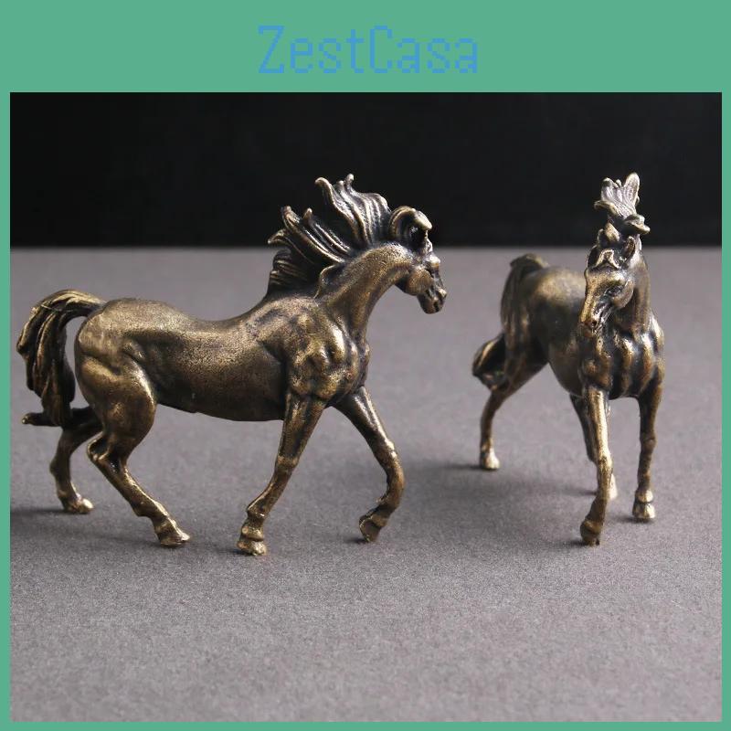 Brass Pure Desktop Figurines Horse Decoration Ornaments Success Horse Lucky Miniatures Animal Creative Home Decor Crafts Gifts