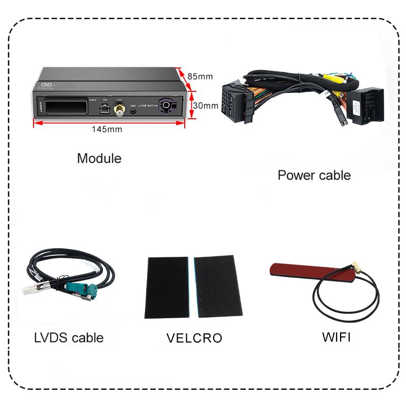 Sinairyu Compatibile con Apple CarPlay wireless per A1 A3 A4 A5 A6 A7 A8 Q2 Q3 Q5 Q7 S4 S5 MMI Car Play Android Auto Mirror Telecamera di retromarcia