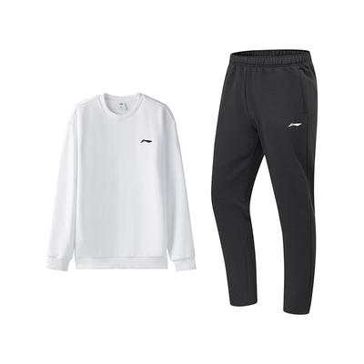 Li Ning Trendy Pohodlná Mikina s Dlouhým Rukávem Ležérní Sportovní Oblek Pánská mikina AWDVG81-2+AKLUA75-5