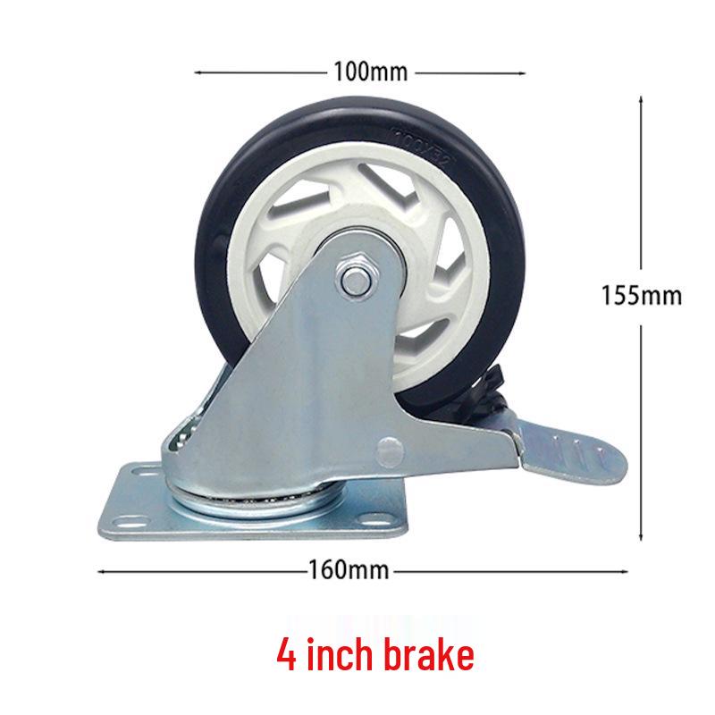 Universal Medium Duty Casters with Brake – 3, 4, 5 Inch Wheels for Equipment & Tool Carts