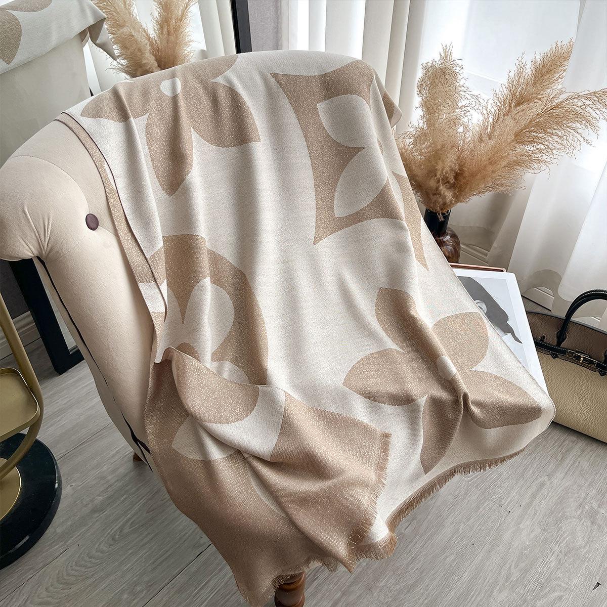 

Новый шарф Женский весенне-осенний модный шарф-шаль с пятиконечной звездой из искусственного кашемира 185*65CM бежевый