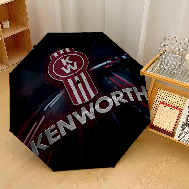 Kenworth Print 8?Ribs Automatic Umbrella Wind Resistant Lightweight Folding Umbrella For Outdoor Travel