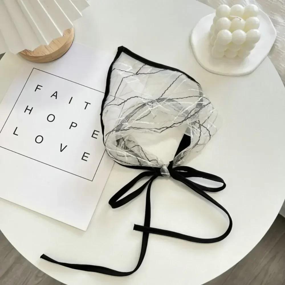 

Милая повязка на голову, шарф для волос, вышитый цветок, тонкий треугольный шарф, кружевная повязка на голову для волос, женская, для девочек, 2024, новые модные аксессуары