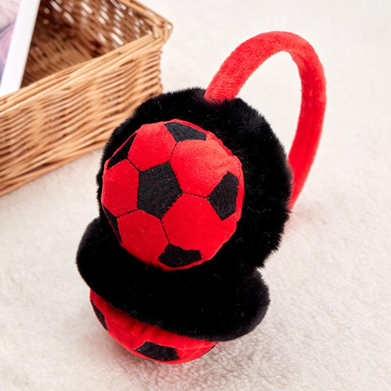 Kids Cute Football Earmuffs Winter Outdoor Travel Cold-proof Ear Cap Warmer Thickened Warm Ear Muffs for Baby Boy Girl